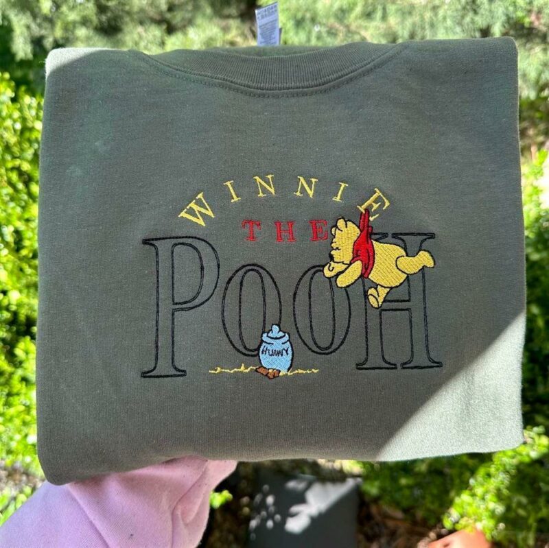 Embroidered Sweatshirts Winnie The Pooh Embroidered Sweatshirt Custom Embroidered Winnie The Pooh Women S Embroidered Sweatshirts 1 Bsbblr