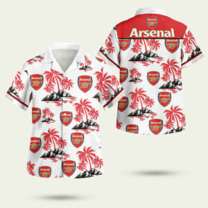 Epl arsenal floral hawaiian shirt