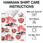 Epl arsenal floral hawaiian shirt care instruction