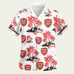 Epl arsenal floral hawaiian shirt front side