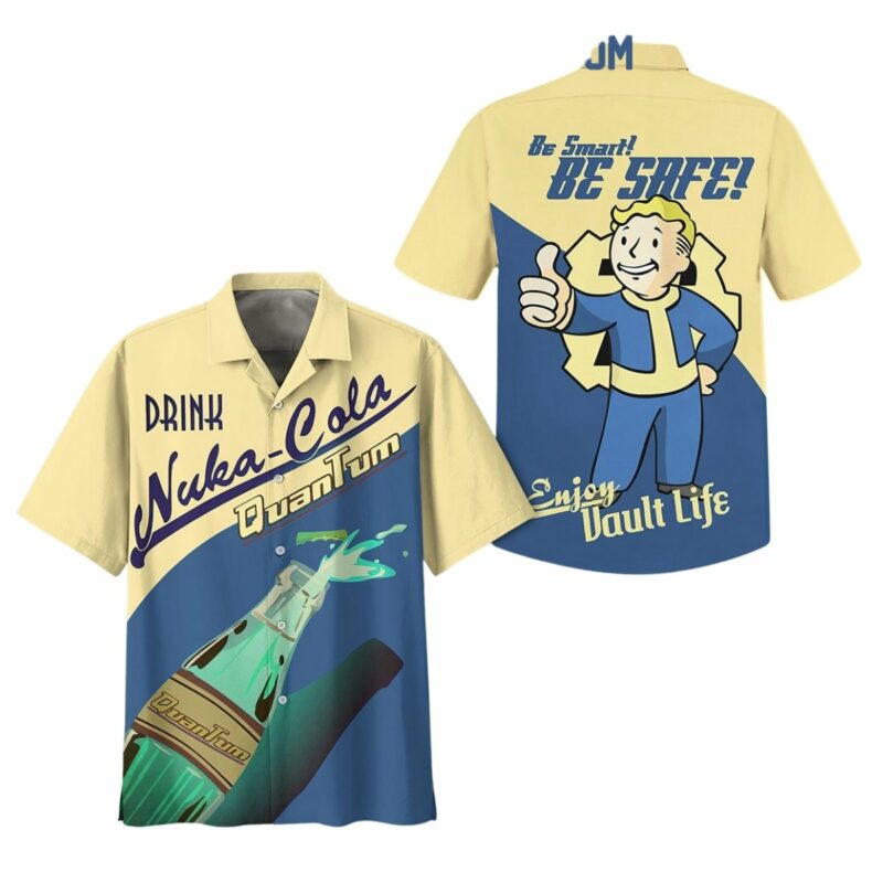 Fallout Be Smart Be Safe Enjoy Vault Life Nuka Cola Hawaiian Shirt