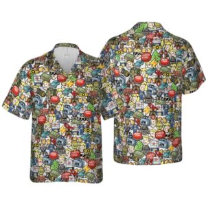 Fallout Emoji Collage Hawaiian Shirt