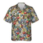 Fallout Emoji Collage Hawaiian Shirt Front