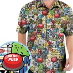 Fallout Emoji Collage Hawaiian Shirt Front 1