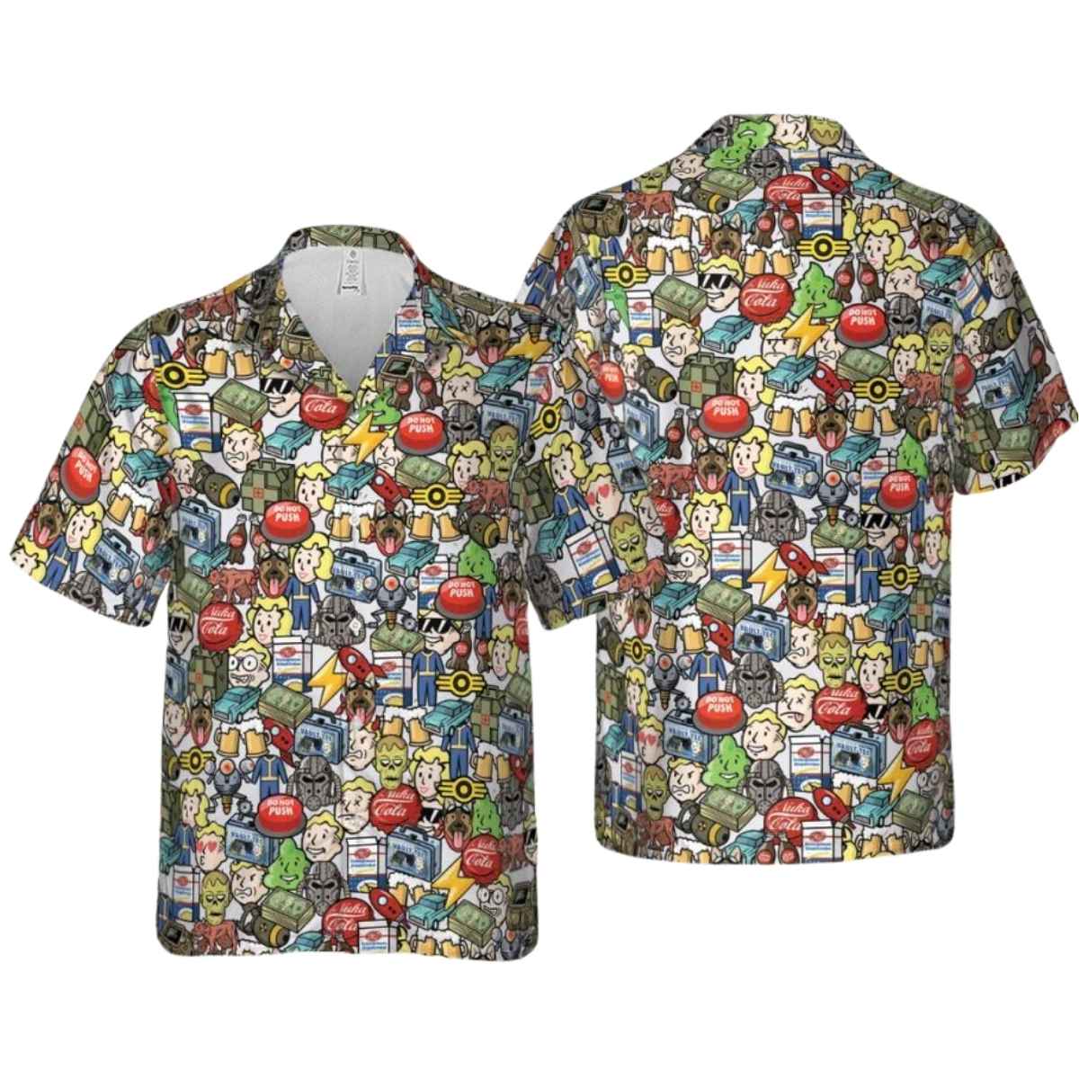 Fallout Emoji Collage Hawaiian Shirt
