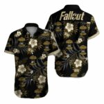 Fallout Hibiscus Black Hawaiian Shirt