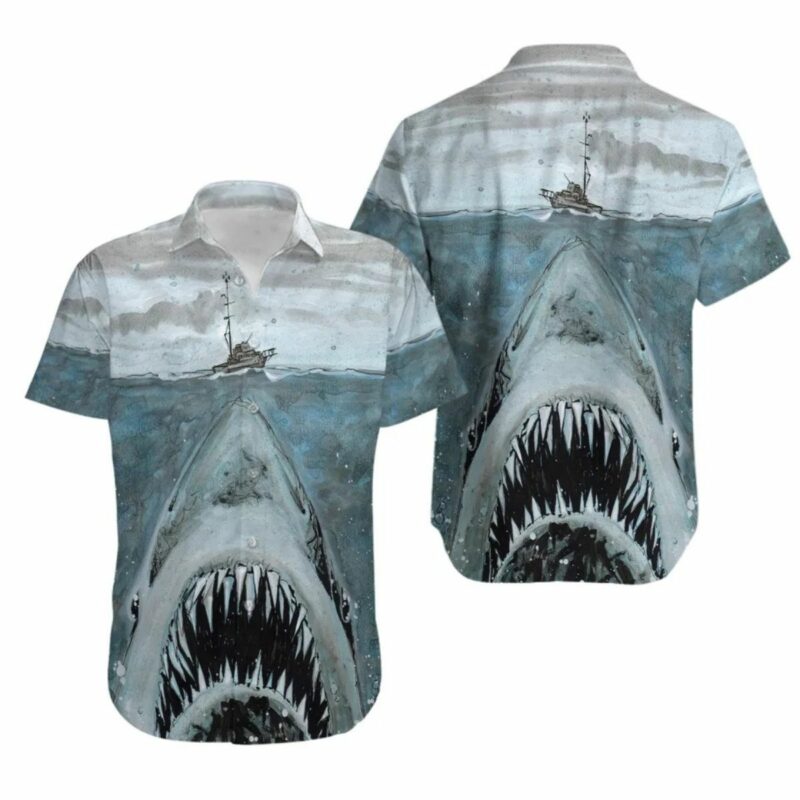 Ferocious Jaws Shark Mouth Hawaiian Shirt