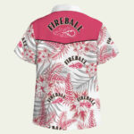 Fireball whisky white red hawaiian shirt back