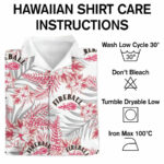 Fireball whisky white red hawaiian shirt care instructions