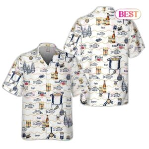 Fish Coors Banquet Making Process Pattern Hawaiian Shirt