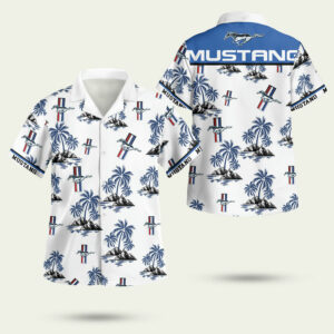 Ford mustang logo hawaiian shirt