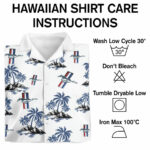 Ford mustang logo hawaiian shirt care instruction