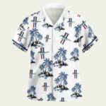 Ford mustang logo hawaiian shirt front side