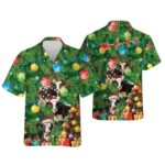 Fresian Cow Christmas Tree Hawaiian Shirt