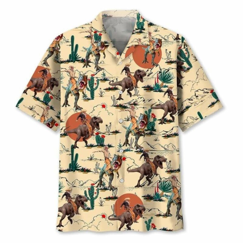 Funny Dinosaur Tyrannosaurus Rex Dino Summer Hawaiian Shirt