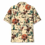 Funny Dinosaur Tyrannosaurus Rex Dino Summer Hawaiian Shirt Back