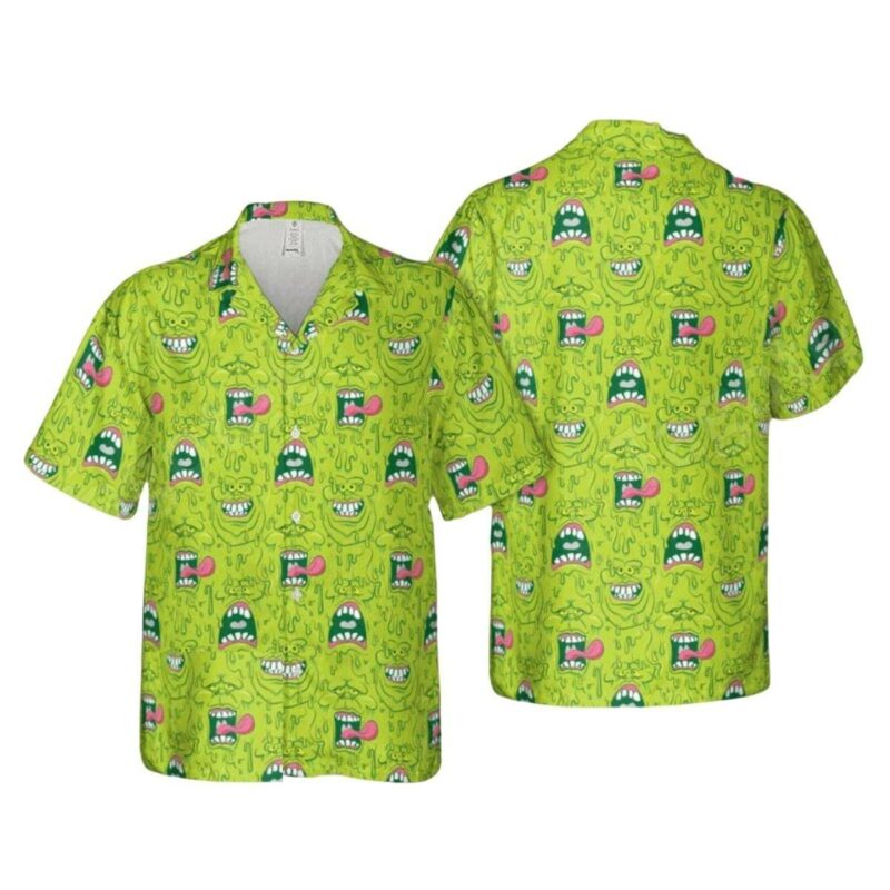 Funny Face Expression Slimer Ghostbusters Hawaiian Shirt