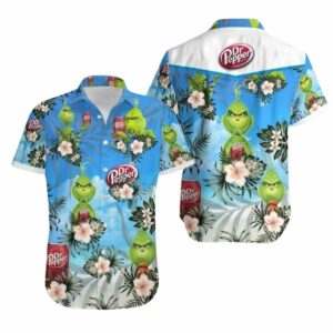 Funny Grinch Dr Pepper Tropical Hawaiian Shirt