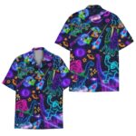 Funny Neon Dinosaur Hawaiian Shirt