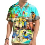 Funny Parrot In Summer Beach Party Margarita Cocktail Margaritaville Hawaiian Shirt Front 1