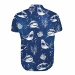 Funny Shark Blue Pattern Hawaiian Shirt Back