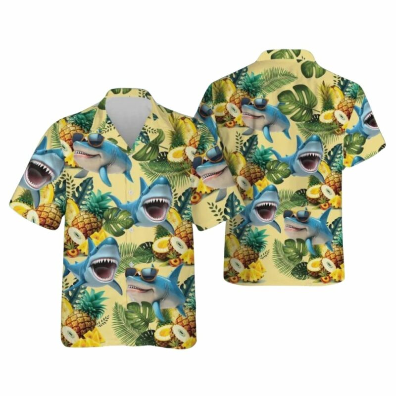 Funny Shark Pineapple Tropical Hawaiian Shirt