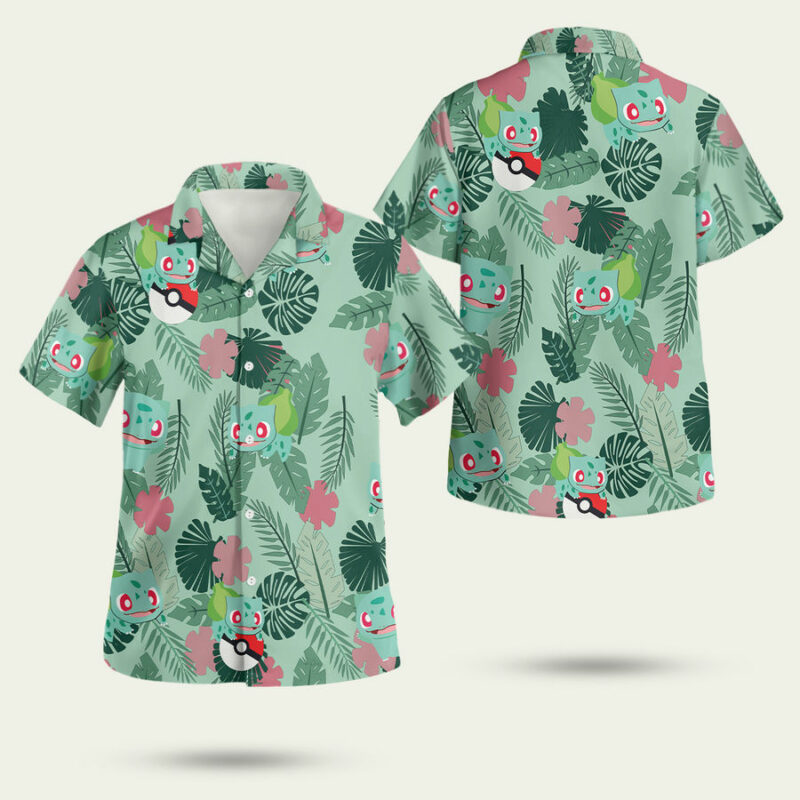 Gearhumans Bulbasaur Pokemon Hawaiian Shirt