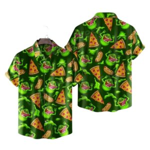 Ghostbusters Slime Pizza And Hotdog Hawaiian Shirt