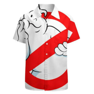 Ghostbusters White Pattern Hawaiian Shirt