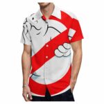 Ghostbusters White Pattern Hawaiian Shirt Front