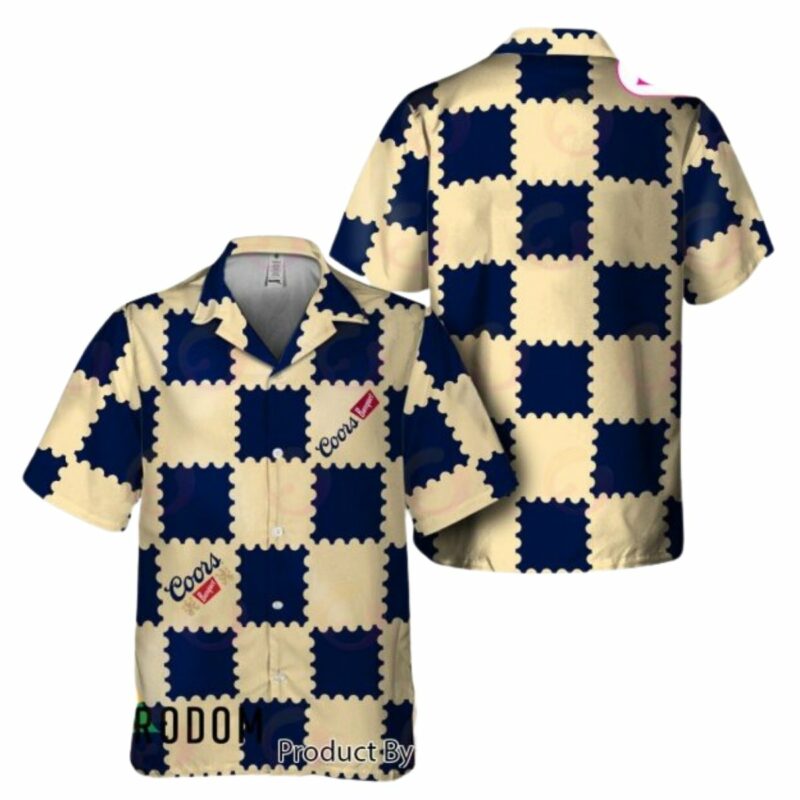 Gingham Coors Banquet Hawaiian Shirt