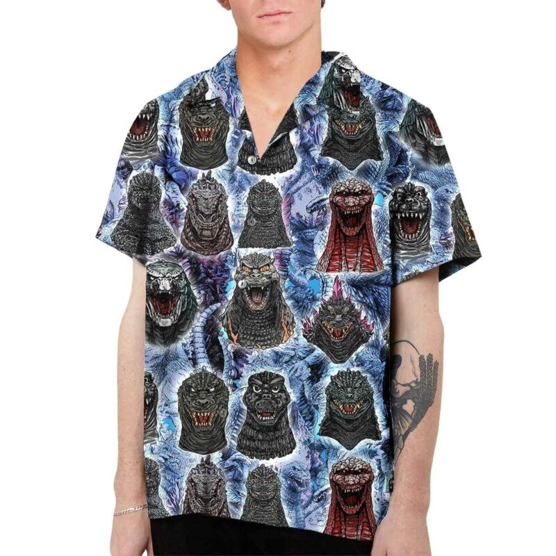 Godzilla Face Hawaiian Shirt