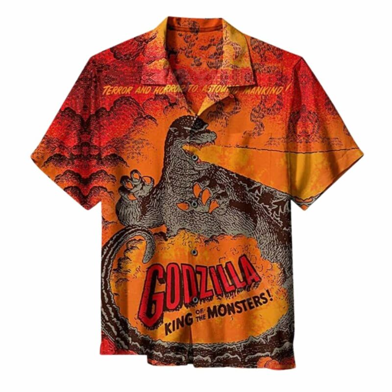 Godzilla King Of Monsters Oranger Color Hawaiian Shirt