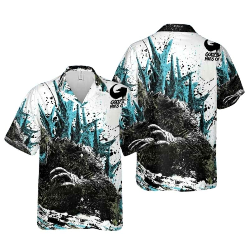 Godzilla Minus One Black And Blue Hawaiian Shirt