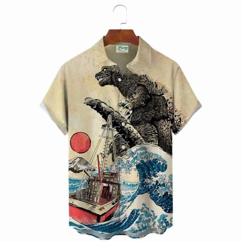 Godzilla Monster Retro Hawaiian Shirt