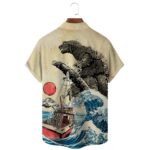 Godzilla Monster RetroHawaiian Shirt Back