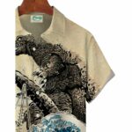 Godzilla Monster RetroHawaiian Shirt Front 1