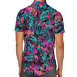 Godzilla Red Palm Leaves Hawaiian Shirt Back 1