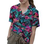 Godzilla Red Palm Leaves Hawaiian Shirt Front 1