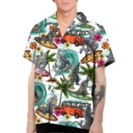 Godzilla Surfing Hawaiian Shirt Front