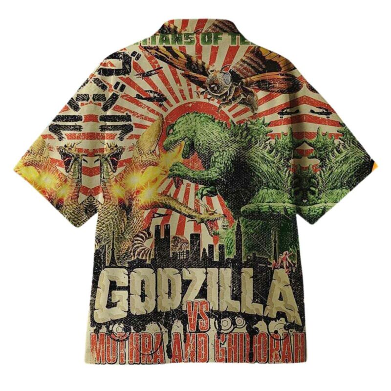 Godzilla Vs Mothra And Ghidorah Hawaiian Shirt