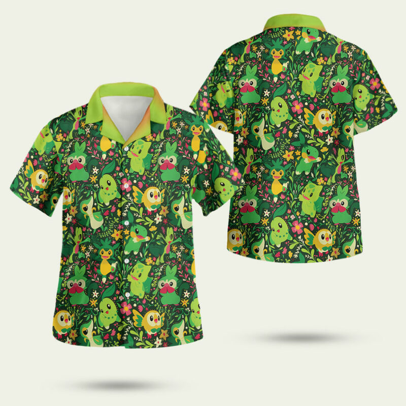 Grass Pokemon Hawaiian Shirt