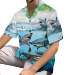 Gray Shark Tribal Shark Hawaiian Shirt Front 1