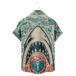 Great White Shark Pattern Hawaiian Shirt Back