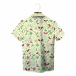 Green Santa Riding Dinosaur Hawaiian Shirt Back