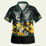 Green bay packers tropical hawaiian shirt front 1