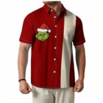 Grinch Face Red Hawaiian Shirt Front 1(1)