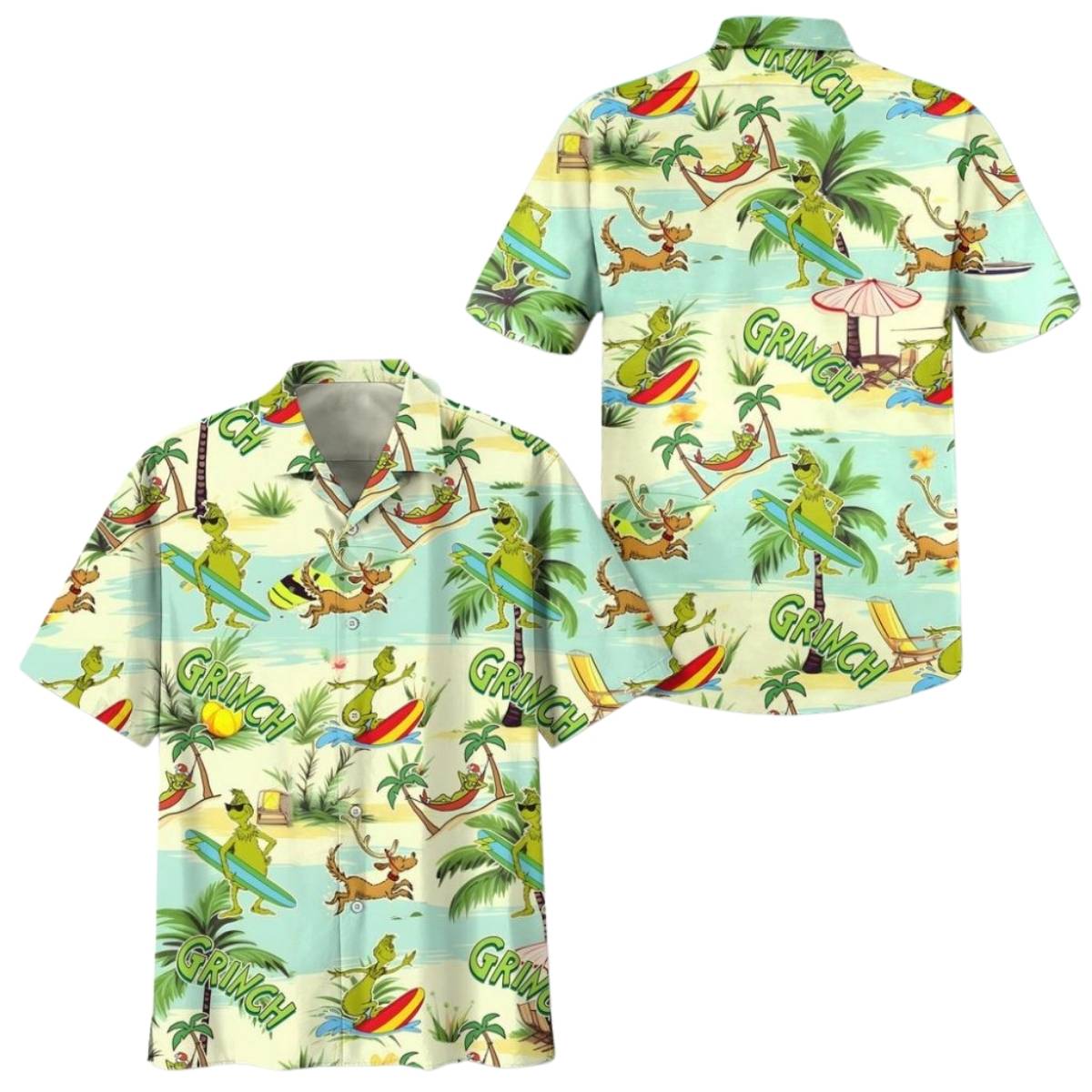 Grinch Surfing Coconut Island Hawaiian Shirt