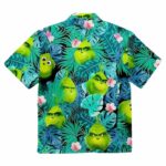 Grinch Tropical Palm Tree Hawaiian Shirt Back