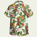 Groot marvel floral hawaiian shirt back side